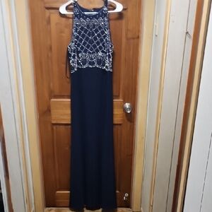 Elegant Black and Silver Evening Gown